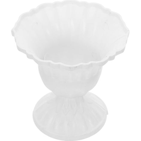 Healvian Lot de 2 vases demi murs style français vintage, pots fleurs rustiques en plastique blanc (1/5)