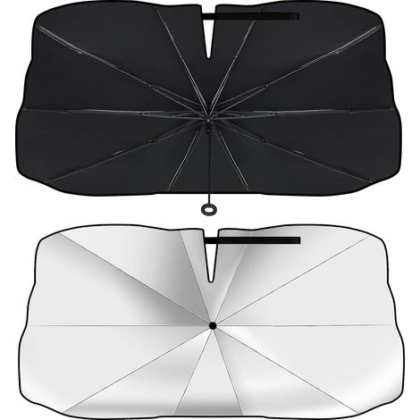 Pare Soleil Voiture Pare Brise Avant Rotation Pliable, Parapluie Pare-Soleil pour Pare-Brise Avant de Voiture, Protection UV et Isolation Thermique, pour Voitures SUV et Camions(140×79cm) (1/5)