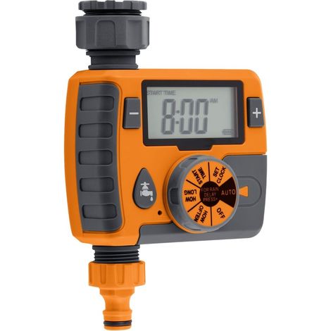 Programmateur d'arrosage numérique RURIS DIG612 - Grand écran LCD - Durée 1 à 360 min - Fréquence 6 h à 7 jours - Commande manuelle - ABS et TPR (1/5)