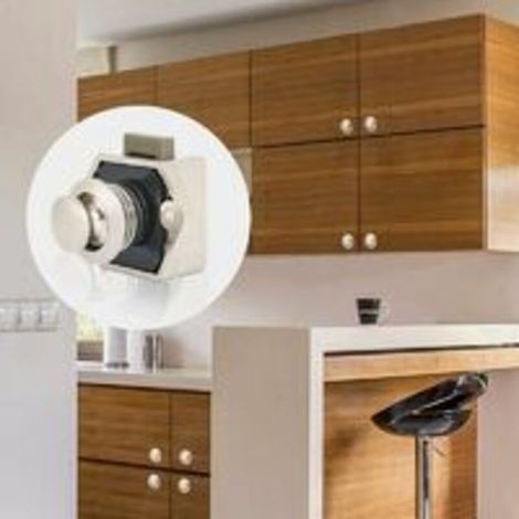 Set di 5 serrature a pressione senza chiave per mobili, camper, armadi e ante spesse (bianco) (1/3)