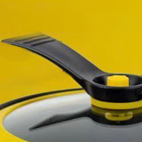 Marmite antiadhésive en pierre médicale 3,5 L, jaune canard, pour micro-autocuiseur, compatible avec les plaques à induction (1/4)