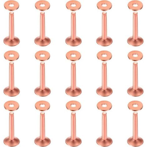 Lot de 50 rivets et fraises en cuivre de 10 × 3,3 × 19 mm pour ceintures, portefeuilles, colliers, produits en cuir, loisirs créatifs (1/5)