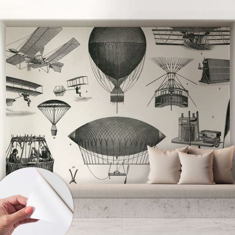 Fotomurale adesivo - Carta da parati adesiva - per la cucina camera da letto per la soggiorno - Storia dell'aviazione 208x146 cm (1/5)