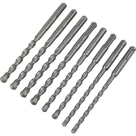 Dewalt – Set de 8 forets SDS-Plus pour béton armé – Longueur 160mm – 4 spirales pour meilleure longévité – DT60300QZ