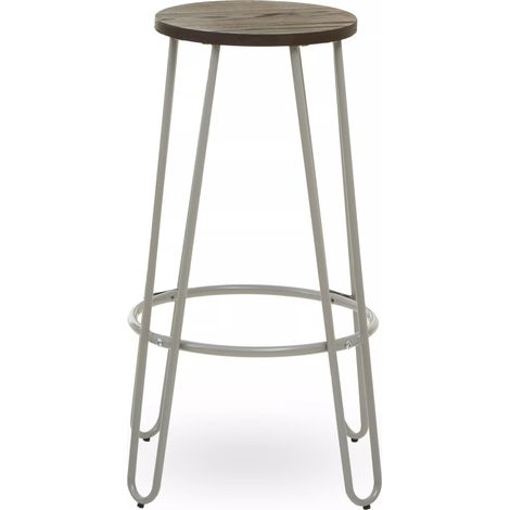 Interiors by Premier Grey Finish Metal Bar Stool, Hairpin Stool for Kitchen Counter, Versatile Breakfast Stool for Home (1/4)