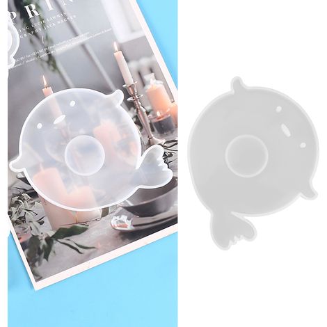 Moule en résine époxy pour dauphin en cristal (à faire soi-même), porte-bougie papillon ours, plateau à arômes, moule en silicone effet miroir, moule à pâtisserie, tapis poisson-globe 60-736 (1/5)
