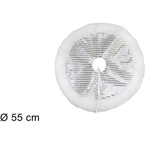 TRADE SHOP - Tappeto Sottoalbero Natale Gonna Copertura 55cm Silver Pois Con Pelliccia Bianca -