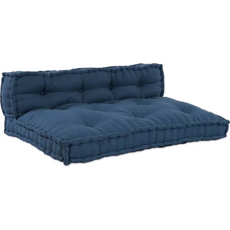 Cojín de sofá 2 pcs Añil 120 x 80 x 34 cm tela vidaXL