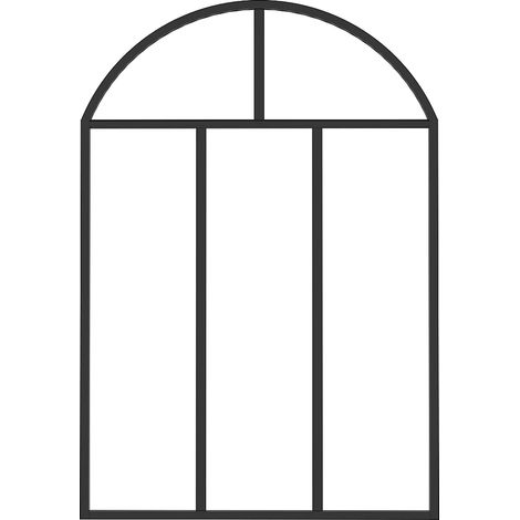 Verrière atelier en arche en aluminium thermolaqué noir 90 x 130 - (L x H) - ARLUNA