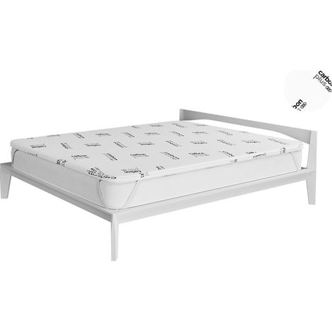 Topper Memory Con Fodera Matrimoniale 160x190 cm in Poliestere e Carbonio Bianco (1/4)