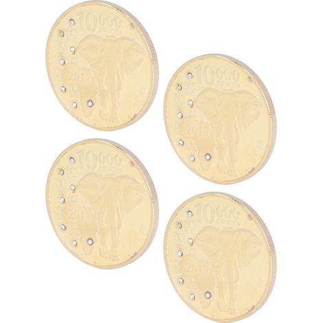 Pièce commémorative en alliage de zinc 4cm, style élégant, cadeau collection compact (lot de 4) (1/5)