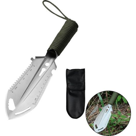 Mini Campingschaufel Mehrzweckschaufel Robuste Schaufel Überlebensschaufel Inklusive Oxford Stofftasche Mini Handschaufel Abnehmbarer Nylonseilgr (1/5)