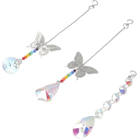3 Pièces Attrape-Lumière Cristal Coloré Résistant Acrylique Métal Belles Couleurs Suspension pour Fenêtre Bureau Maison (1/5)