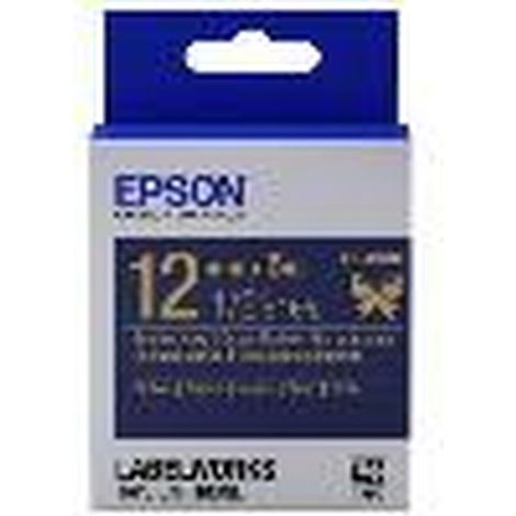 Epson C53S654002 Schriftband LK-4HKK Satinband 12mmx5m gold/marineblau (C53S654002)