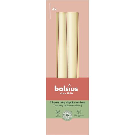 Bougies pointues, lot de 4, avoine beige