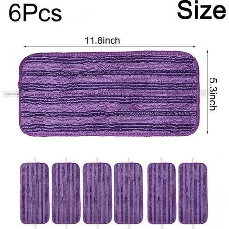 Lingette Réutilisable - Microfibre - Pour Serpillière Wet Jet Bois Dur et Sol - Lot de 6 (1/4)