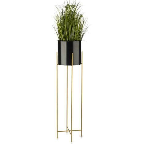 Portafiori con coperchio 95 cm oro nero (1/5)