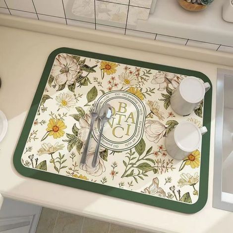 LAN Brise d'été 5080cm (Terre de diatomées) Tapis égouttoir, tapis absorbant antidérapant en terre de diatomées pour la cuisine, tapis isolant thermique anti-brûlure résistant aux hautes températures (1/4)