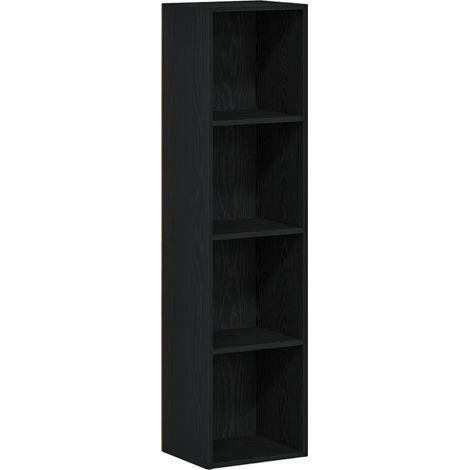 vidaXL Estantería para libros 4 niveles 36 x 30 x 143 cm Roble Negro (1/2)