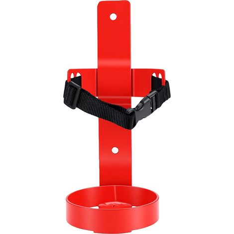 Support mural universel pour extincteur d'une capacité de 1 kg avec sangle, pour la maison, le bureau ou le garage. (1/5)