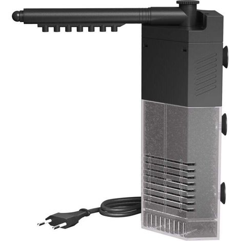 Corner filter for nano aquariums (size S) with integrated 250 l/h 3W aquarium pump, internal filter for aquariums