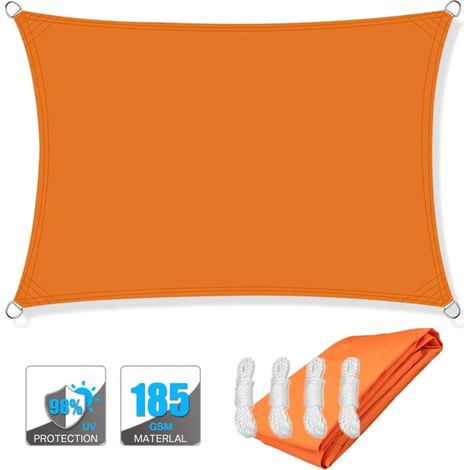 (Orange, 300x400CM) Auvent pare-soleil imperméable, résistant aux UV, convient aux jardins extérieurs, patios et cours. (1/5)