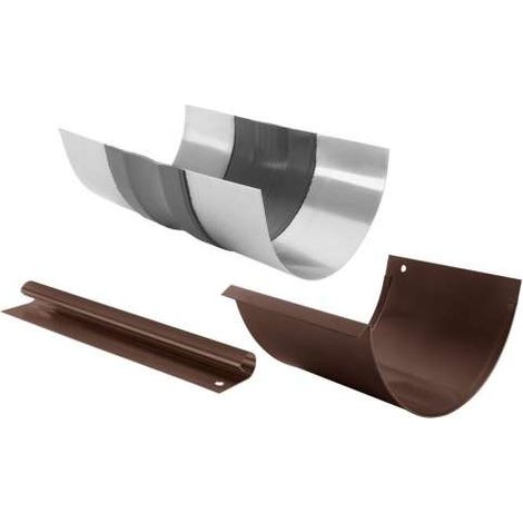 GRÖMO ALUSTAR Rinnen-Dilatation Testa di Moro halbrund 1,0 / 333 mit Blende, SX (glatt), 83222 (1/2)