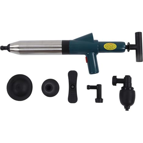 Déboucheur WC - Pompe Haute Pression en ABS et Acier Inoxydable - Pour Toilettes Lavabos Éviers Baignoires et Drains - 1 Pièce