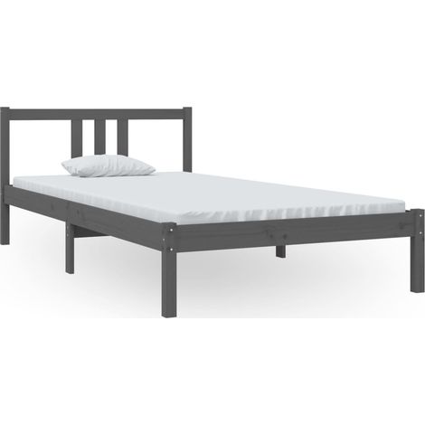 Maison Exclusive - Massivholzbett Grau 100x200 cm