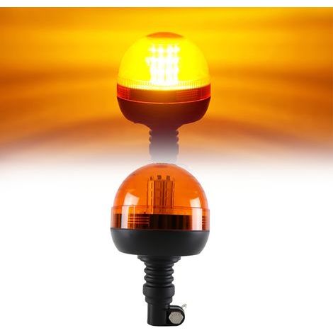 40 LED Phare Rotatif Ambre Pour Machines Agricoles, Chariots Élévateurs, Tracteurs, Camions, Voitures, Éclairage de Tracteur, Alimentation 12-24V (1/4)