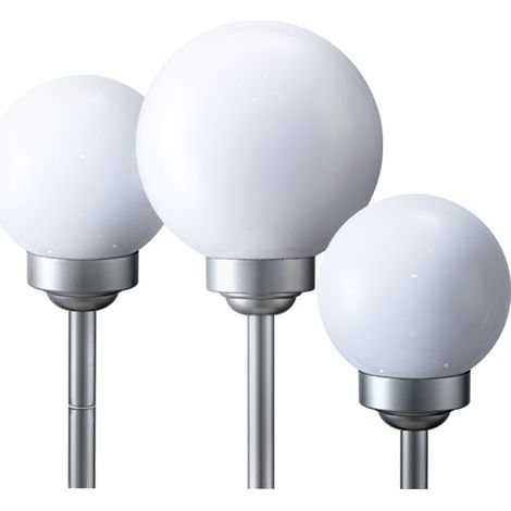 3er Set LED Solar Leuchte Kugeln Steckleuchten Gartenlampe Solarleuchte 15 und 20 cm Durchmesser (1/5)