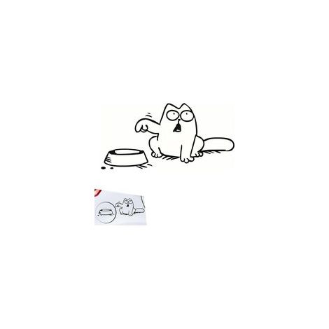 Autocollant pour voiture Chat et gamelle, plusieurs couleurs