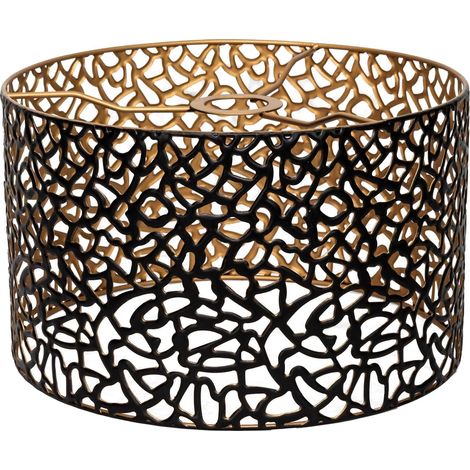 Metal Lampshade, Vintage Modern Black and Gold Design Lampshade Design, Hollow Carved, Drum Shape, for Floor Lamp, Pendant Lamp, Table Lamp, Ceiling Pendant Light Drum Shape Round Retro Vintage Floor