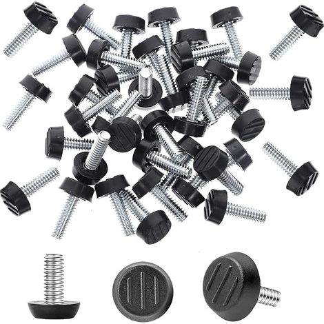 Juego de 70 patas niveladoras ajustables M6 para muebles - Tornillos roscados para mesas, sillas y otros muebles. (1/5)