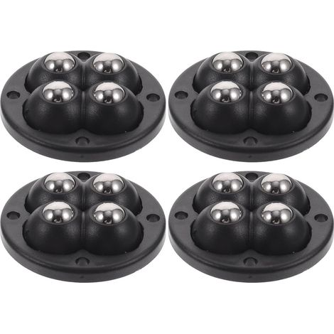 Lot de 4 Roulettes Autoadhésives 360° en Abs et Acier Inoxydable pour Boîte de Rangement,Mouvement Facile sans Perçage,pour Meubles et Valises (1/5)