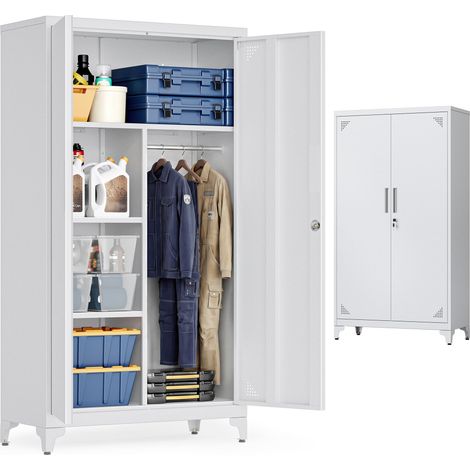 Armoire Polyvalente, Métallique, 2 Portes, 80 x 40 x 165 cm (1/5)