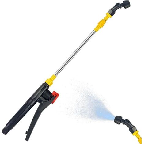 Lanza telescópica de acero inoable, de 45 a 80 cm, con boquilla de pulverización de alta presión para limpieza y boquilla curva sencilla. (1/5)