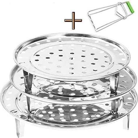 Round Tray Steamer Rack with Removable Legs - Chinese Stainless Steel Steaming Rack for Instant Pot Pressure Cooker - Instant Pot Multifunctional Accessories Steamer Basket (1/5)