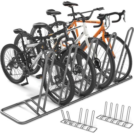 Support Range Velo Réglable – Râtelier Vélo 5 Places, Rangement Velo Garage à Double Usage, Porte-vélos avec Ancrage au Sol pour Sécurité, pour Garage/Jardin (1/5)