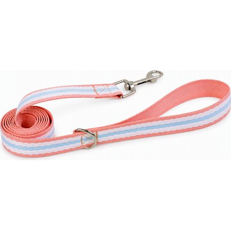 Collier en coton réglable pour chien rose laisse seule taille L (1/5)