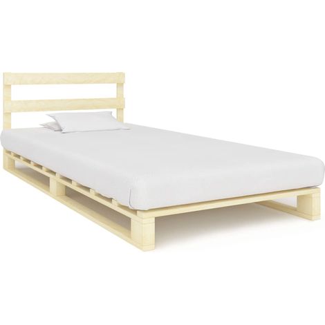 Cadre de lit de palette sans matelas bois massif pin 100x200 cm (1/5)