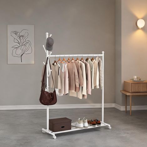 Porte-manteau branco en métal 120 x 43 x 171 cm (1/5)