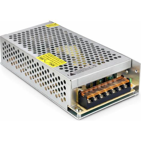 Transformateur d'Alimentation 110/220V AC à 12V DC 150W 12,5A, Installation Intérieure IP20 pour Bande LED, Néon ou Appareils Basse Tension (1/5)