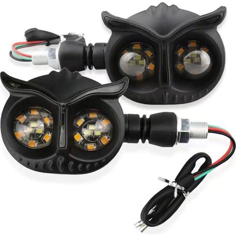 2PCS Owl-Shaped LED Motorcycle Turn Signal Lights, Modified Cooling, 12V Waterproof