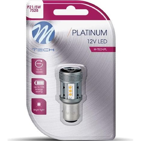 AMPOULE LED X 1 - 1157 P21/5W, 12-24V, 12X3030SMD, CANBUS, ROUGE (LB853R-01B PLATINUM)