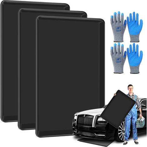 Lot de 3 Plateaux D'égouttement Extra Larges de 90 x 60 x 4 cm, Bac de Récupération sous la Carrosserie, Bac de Vidange D'huile en Plastique, Garde Le Sol du Garage Sûr et Propre (1/5)