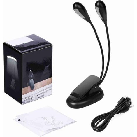 Lampe De Lecture - 14 LED Rechargeable Par USB - Pince Flexible Pour Bureau Lit Table - 1 Unité (1/4)