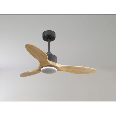 Modulo Regular Ring - Super destratificateur et ventilateur DC 166 cm Gris basalte pales bois clair sans Lumière 30 à 60 m² (1/5)