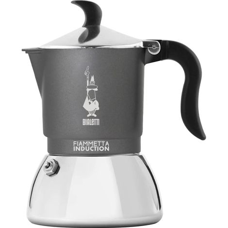 BIALETTI FIAMMETTA INDUCTION CAFETIÈRE À MOKA 0,13 L NOIR, ARGENT 0007148 (1/2)