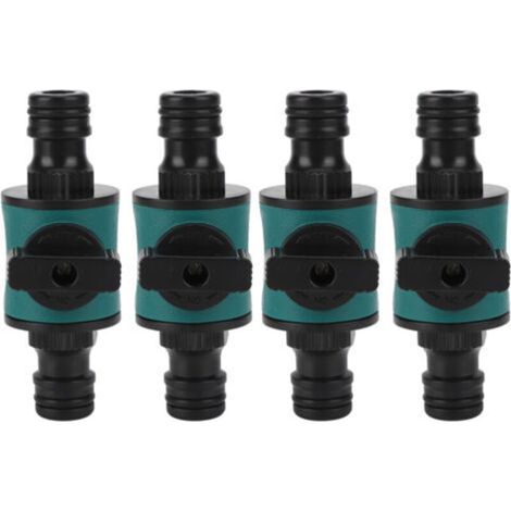 Connecteur rapide de tuyau 4 pièces, adaptateur de jardin à double tête anti-fuite en plastique, pour système d'irrigation (1/5)